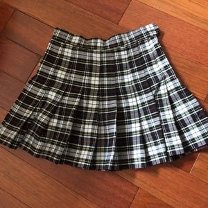 Pleated Plaid Skirt